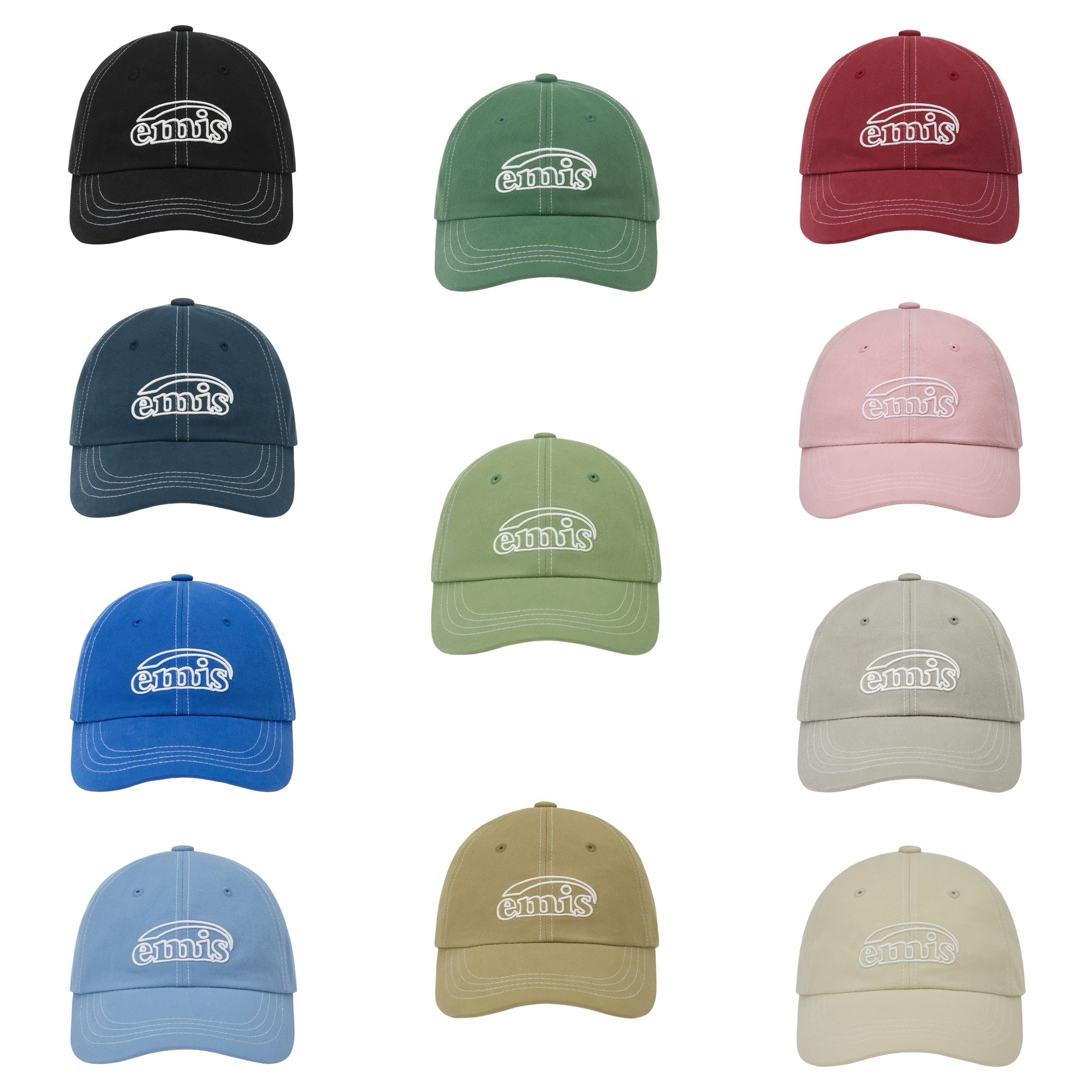 現貨┃emis WHITE STITCH BALL CAP 白色 縫線 老帽