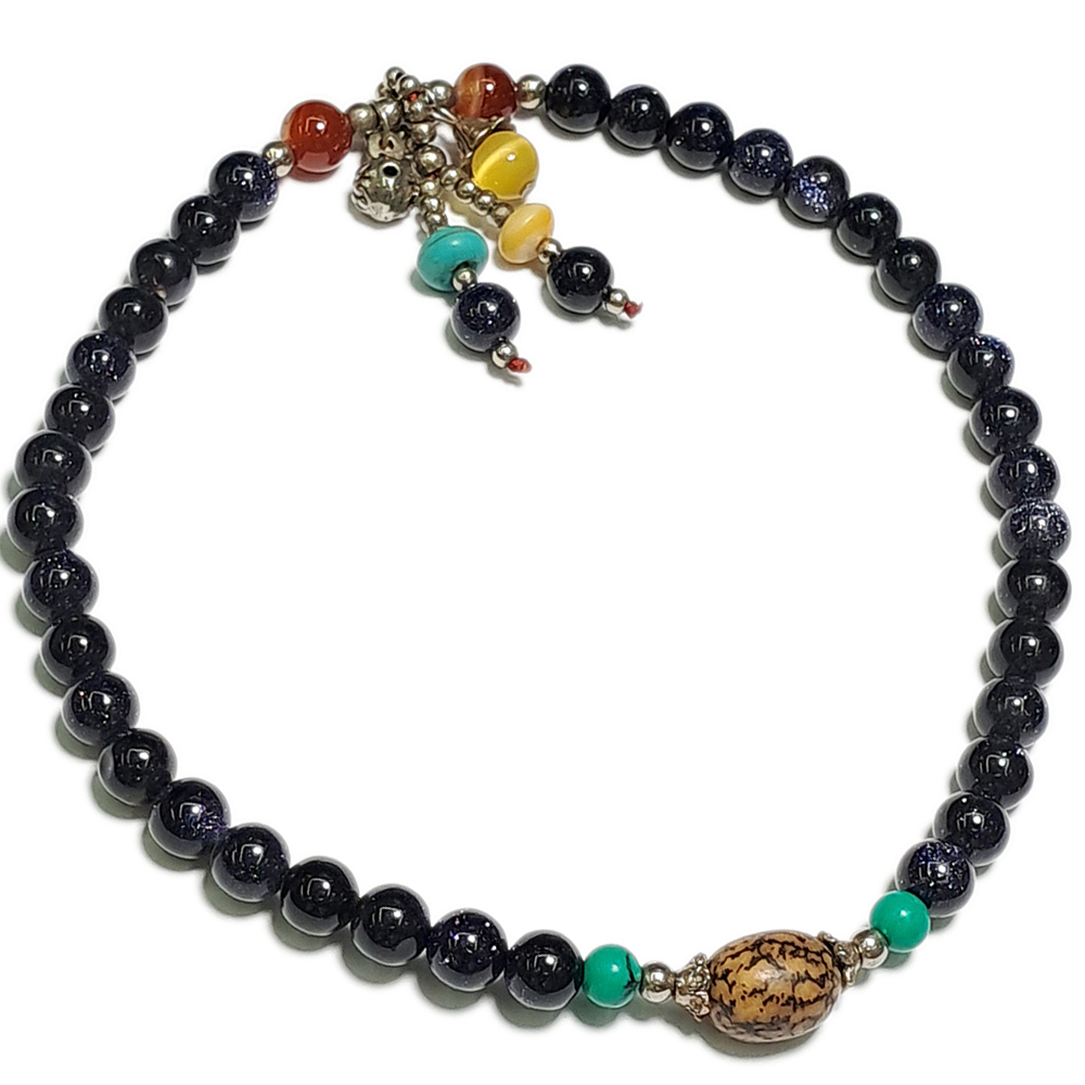 菩提+藍砂石手珠雙圈8mm【十方】138108