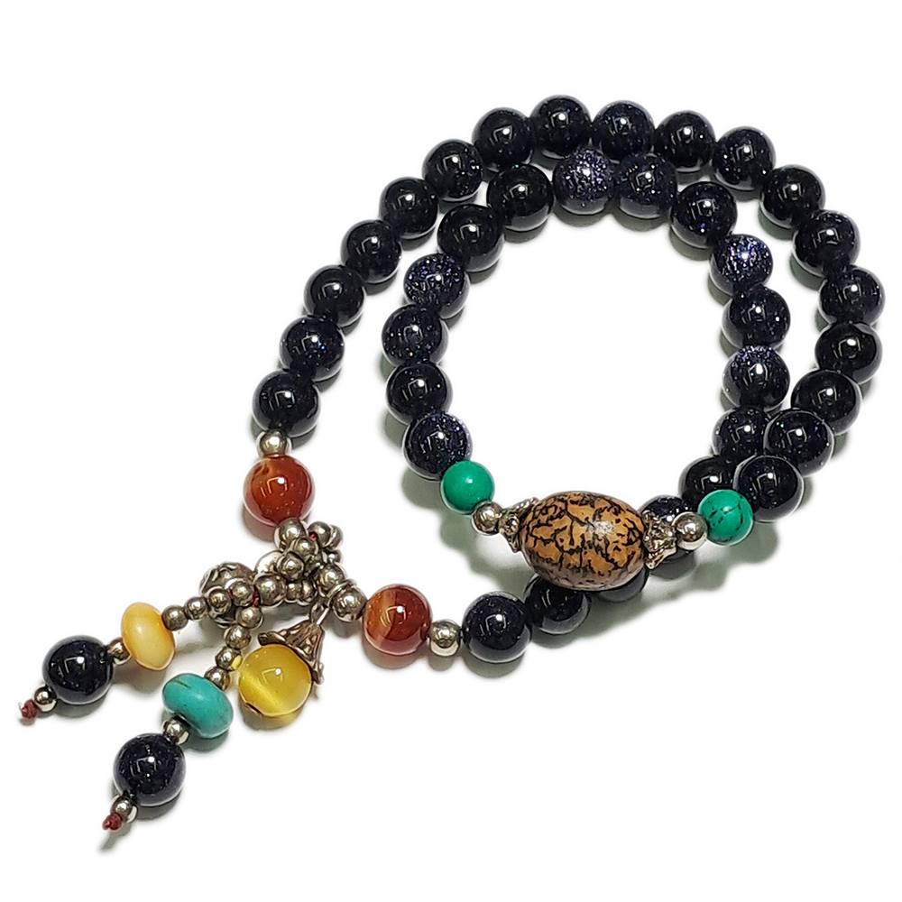 菩提+藍砂石手珠雙圈8mm【十方】138108