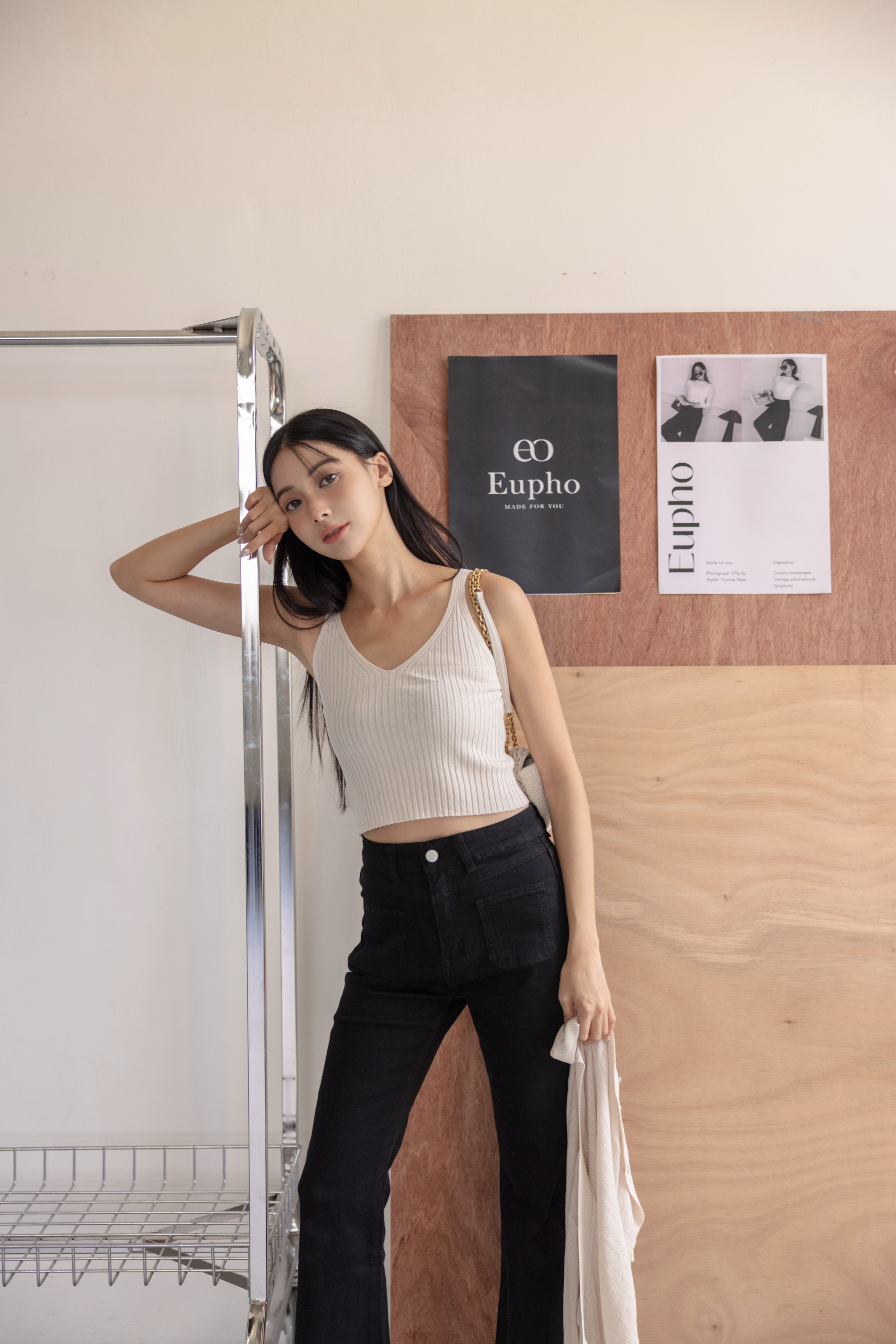 奶杏溫柔涼感紗針織套裝