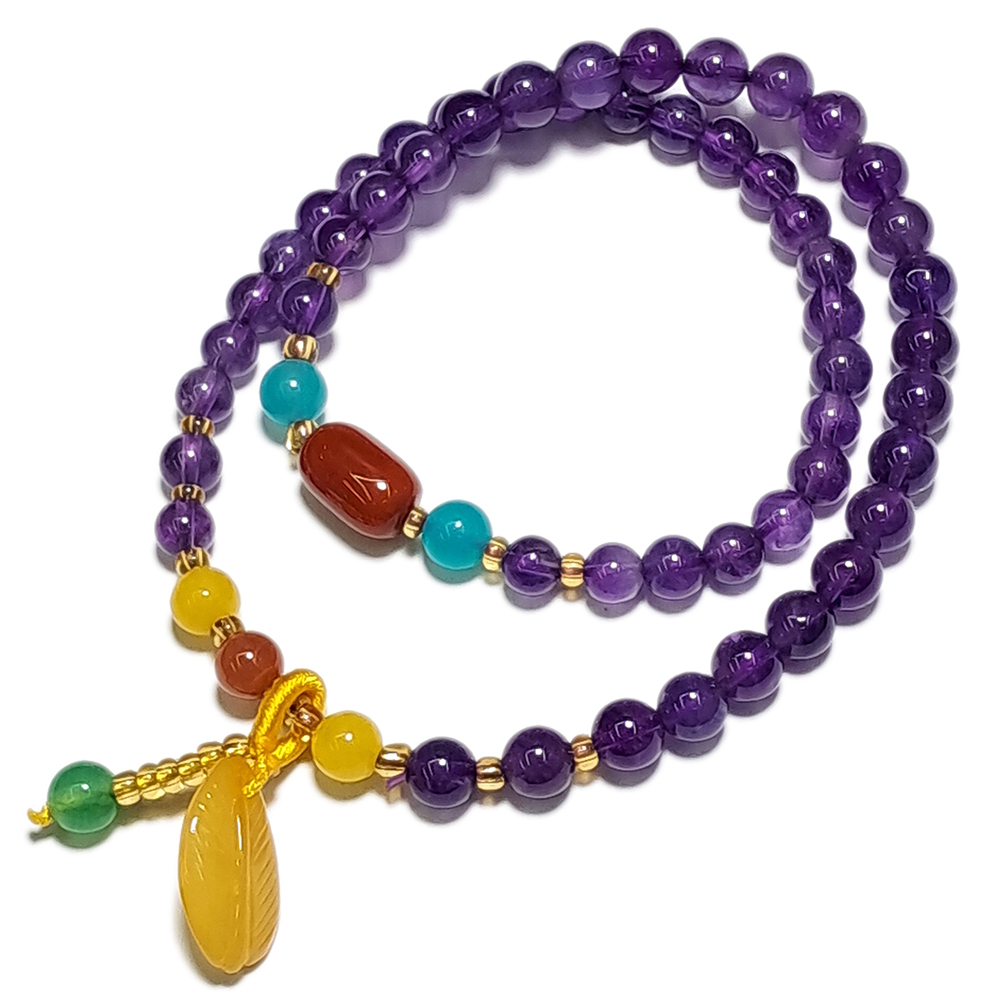 一夜致富(蜜納)+紫晶手珠6mm【十方】147480