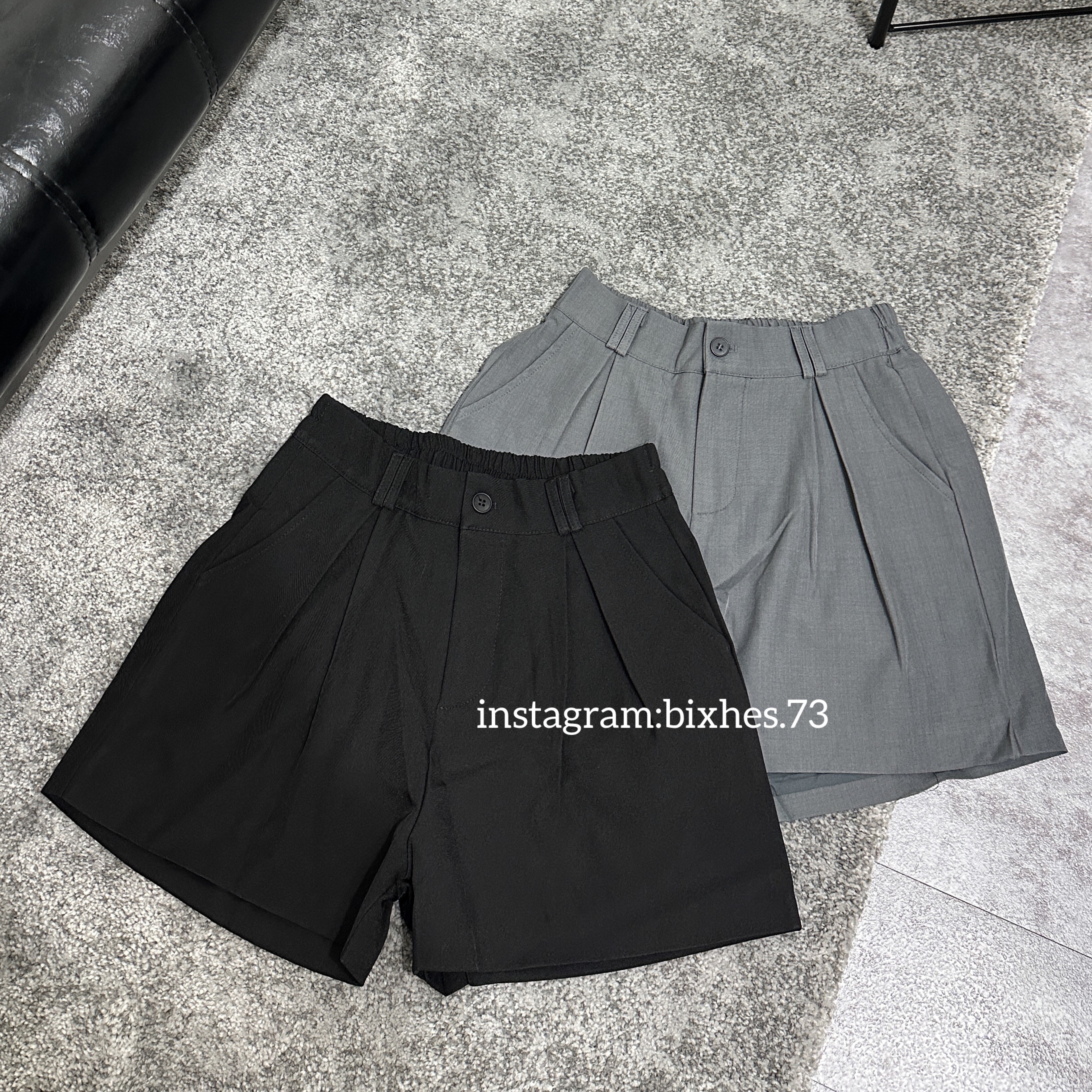 壓褶西裝五分褲(E00098)