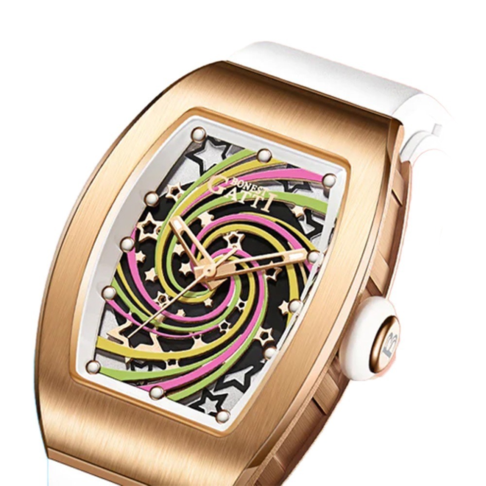 【Bonest Gatti】魅時系列 酒桶錶 女錶 髮絲金框 德國機械錶 德國手錶 BG9901-L4