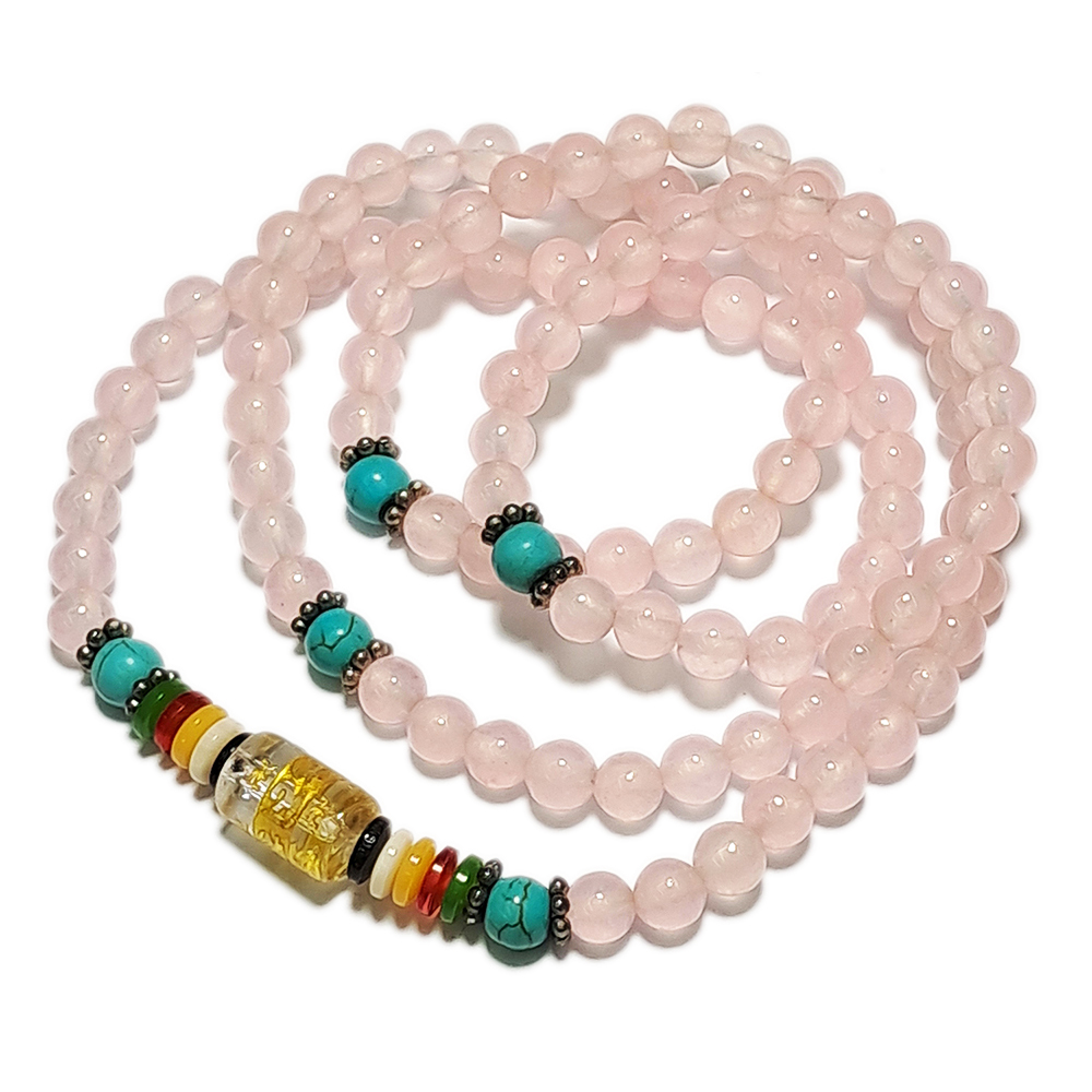 轉經輪&粉晶108念珠6mm【十方】130559