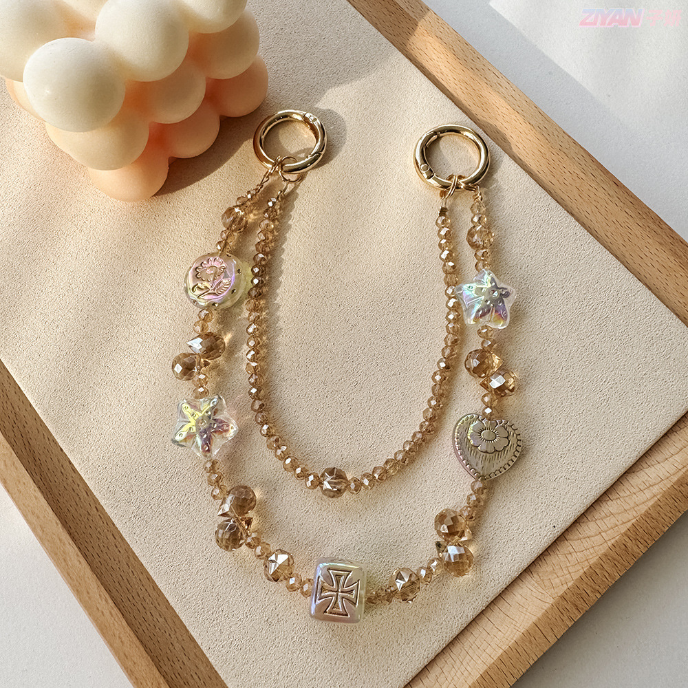 復古雙鍊～手工水晶串珠短掛繩～