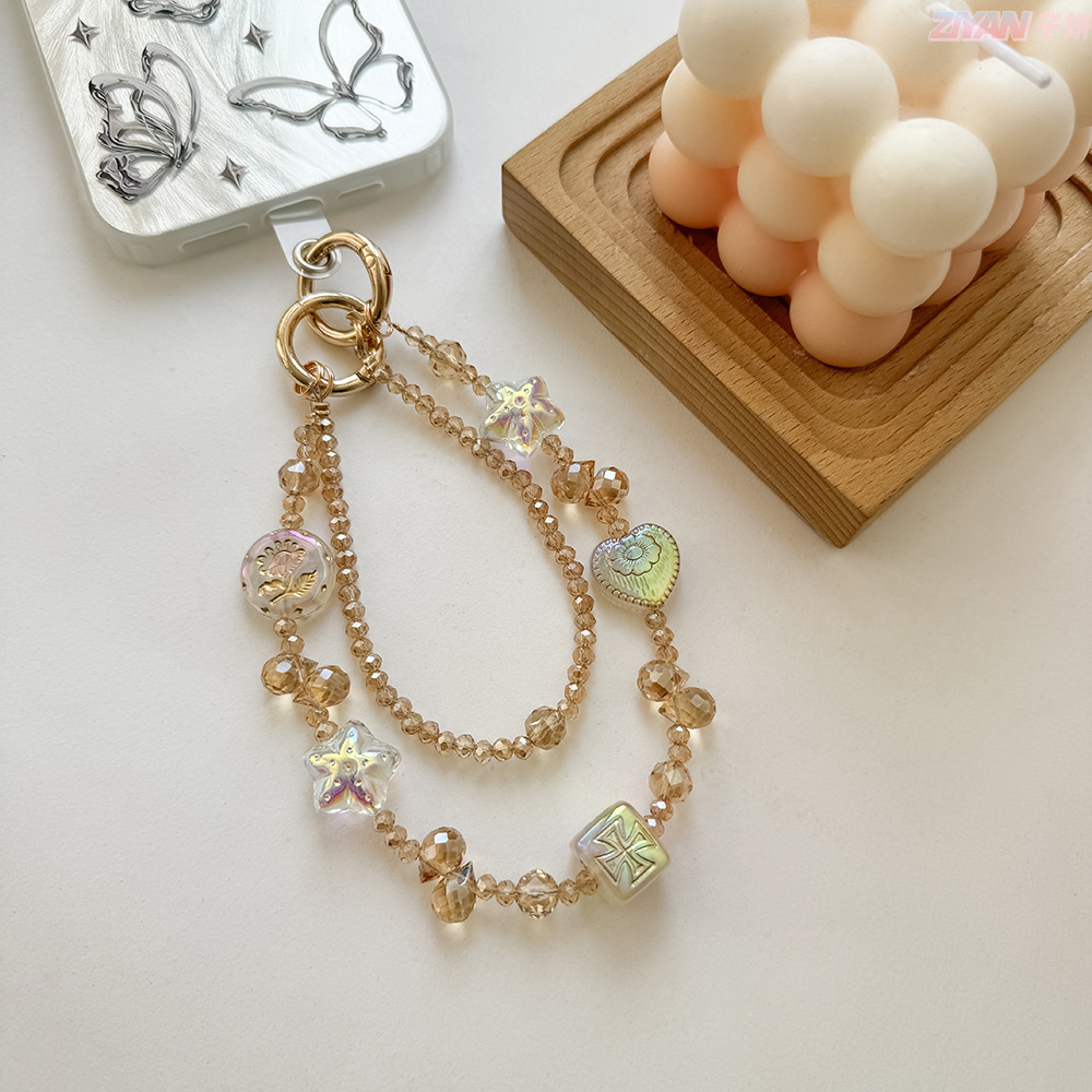 復古雙鍊～手工水晶串珠短掛繩～