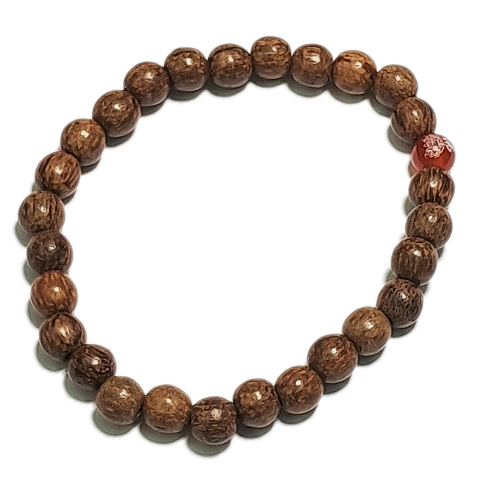 佛蓮毫雕紅玉髓+沉香木6mm【十方】142904