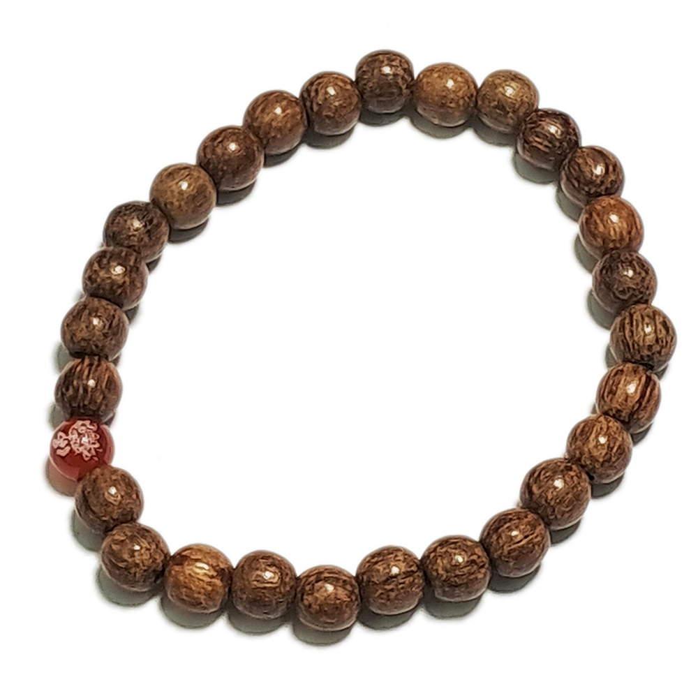 佛蓮毫雕紅玉髓+沉香木6mm【十方】142904