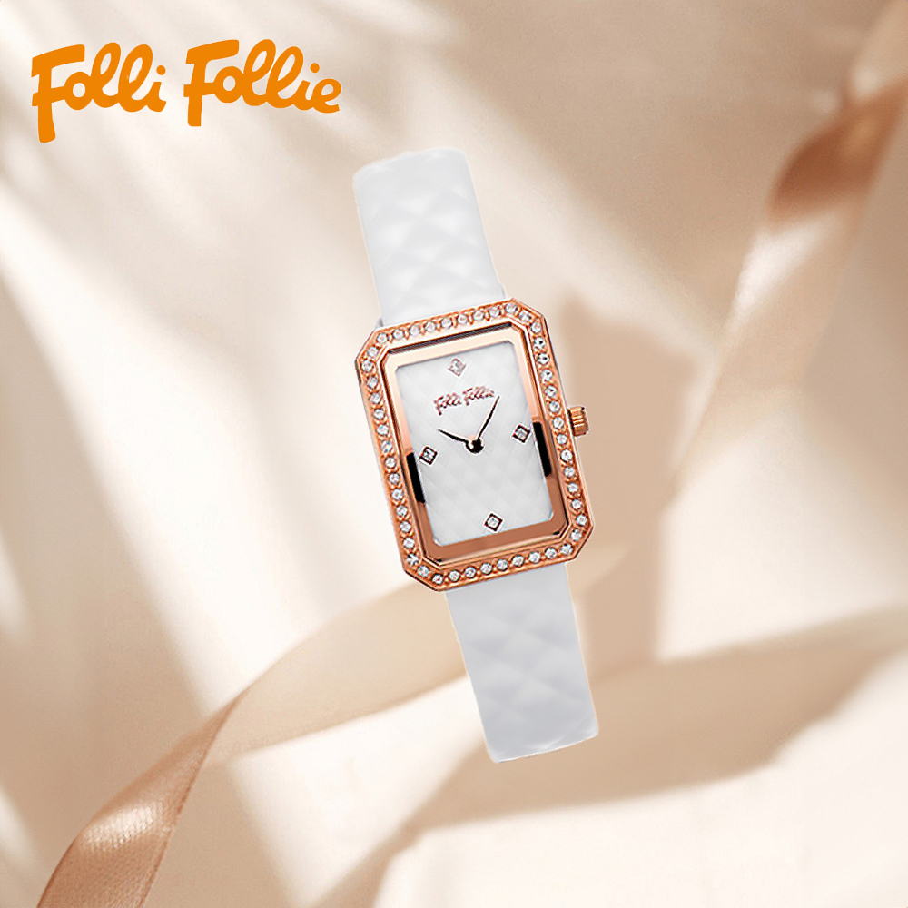 【Folli Follie 芙麗芙麗】 WF16B026SSW 優雅 淑女 經典 晶鑽 菱格紋 日本機芯 手錶