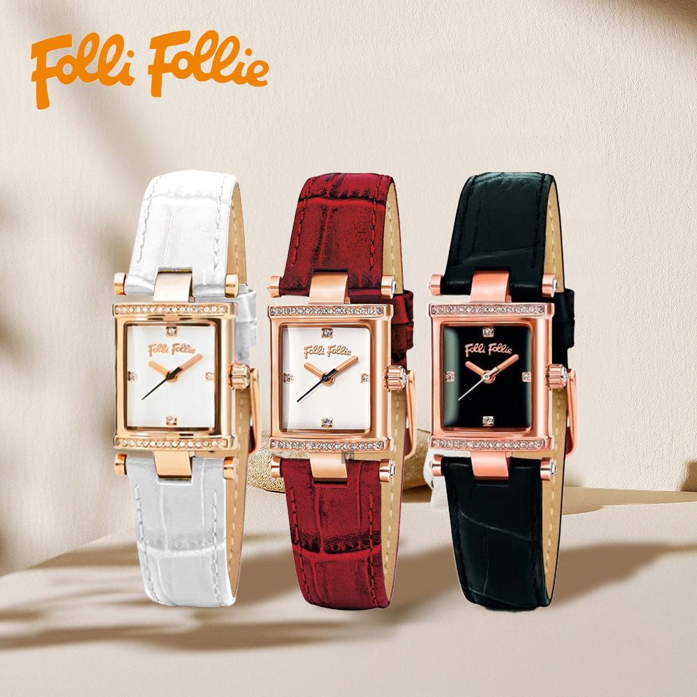 【Folli Follie 芙麗芙麗】 WF13B037SSS 優雅 經典 晶鑽時標 鑽錶冠 日本機芯 手錶