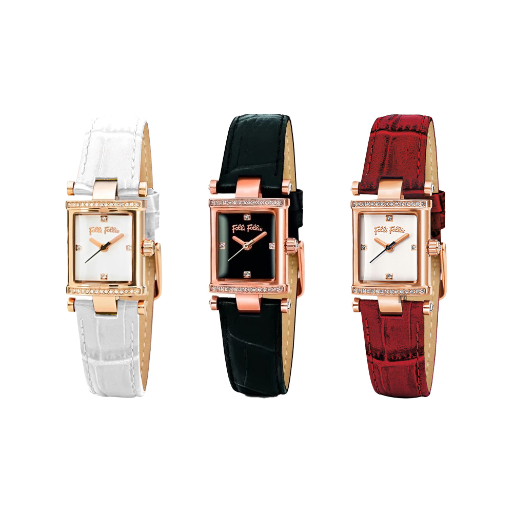 【Folli Follie 芙麗芙麗】 WF13B037SSS 優雅 經典 晶鑽時標 鑽錶冠 日本機芯 手錶