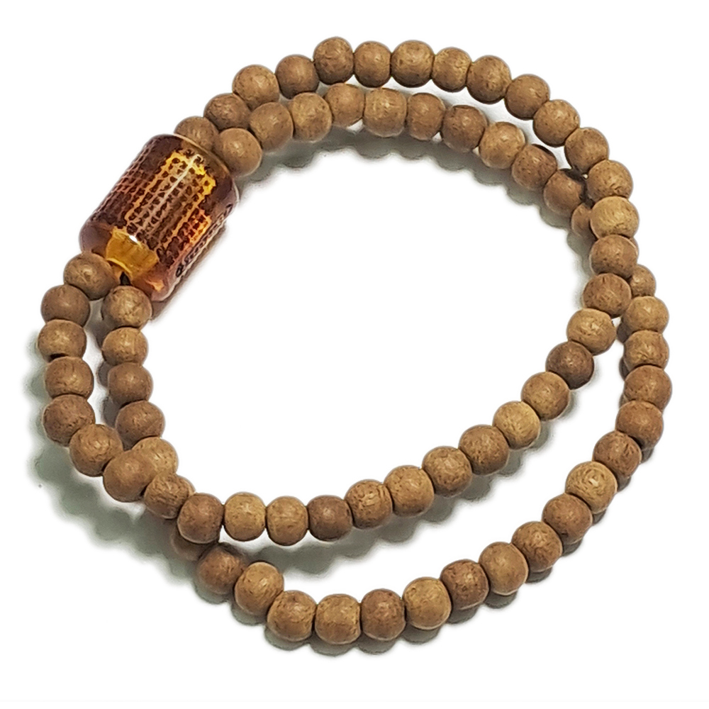 心經{琥珀}+沉香木手珠5mm【十方】135824
