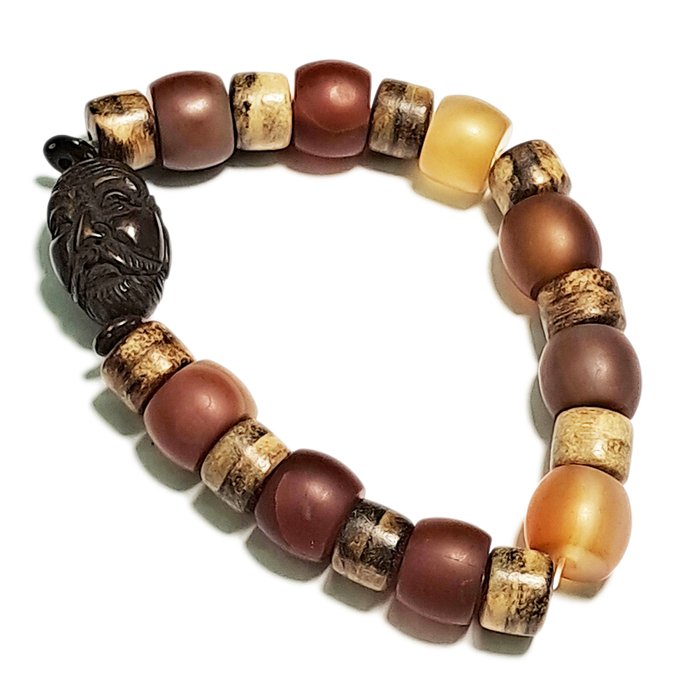 羅漢&奇楠沉&紅玉髓手珠9*11mm【十方】152756