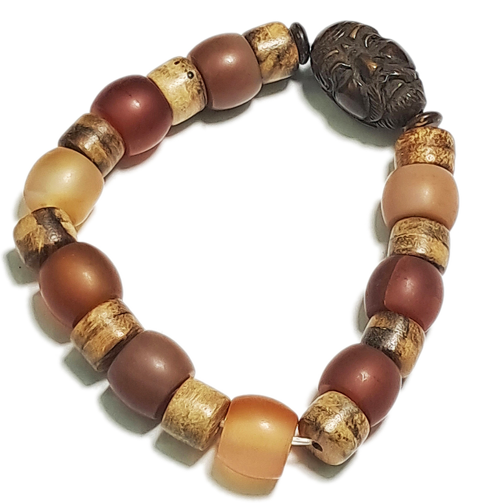 羅漢&奇楠沉&紅玉髓手珠9*11mm【十方】152756