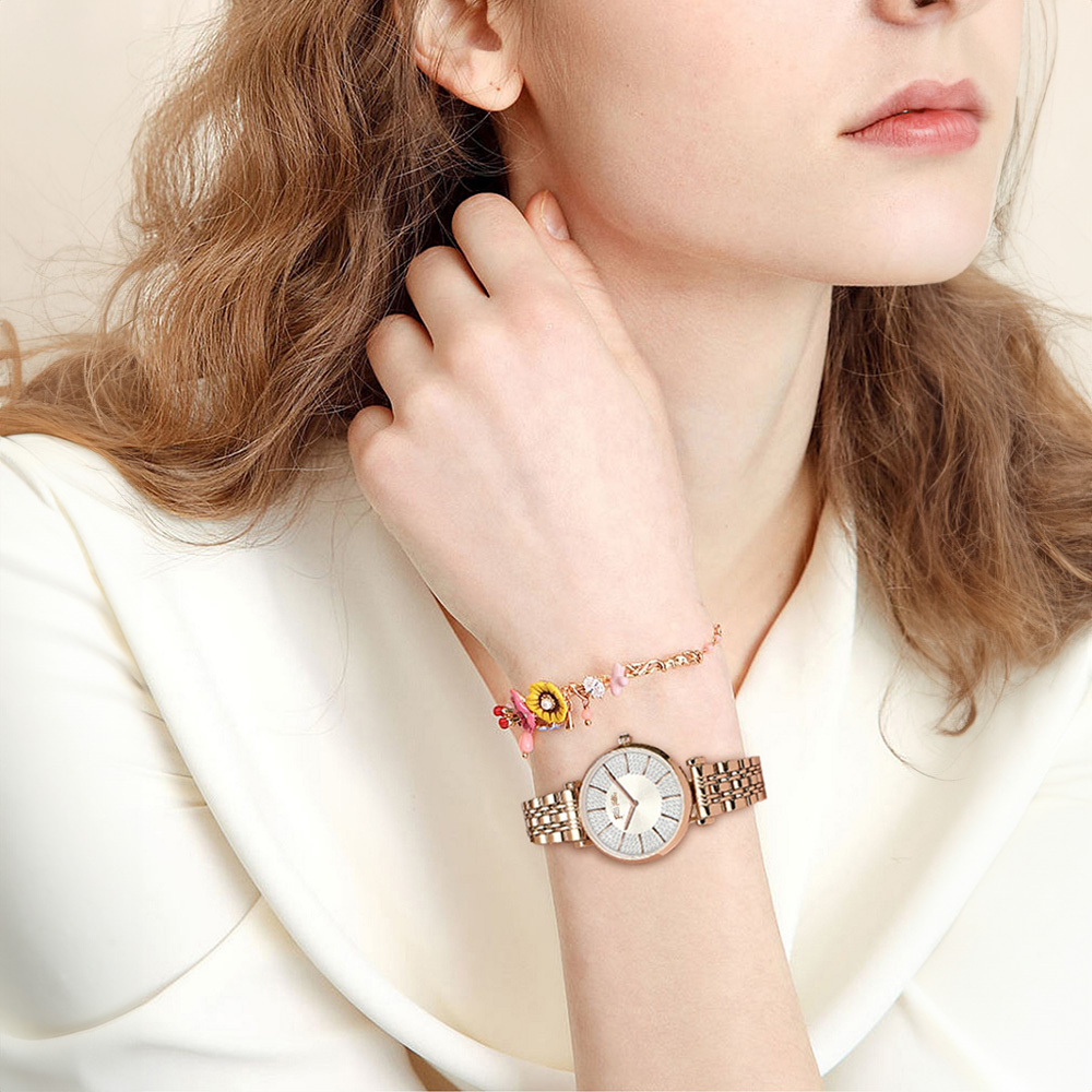 【Folli Follie 芙麗芙麗】 WF22B014 時尚穿搭優雅輕奢 四葉草紋路 滿天星鑽錶盤 女錶 手錶