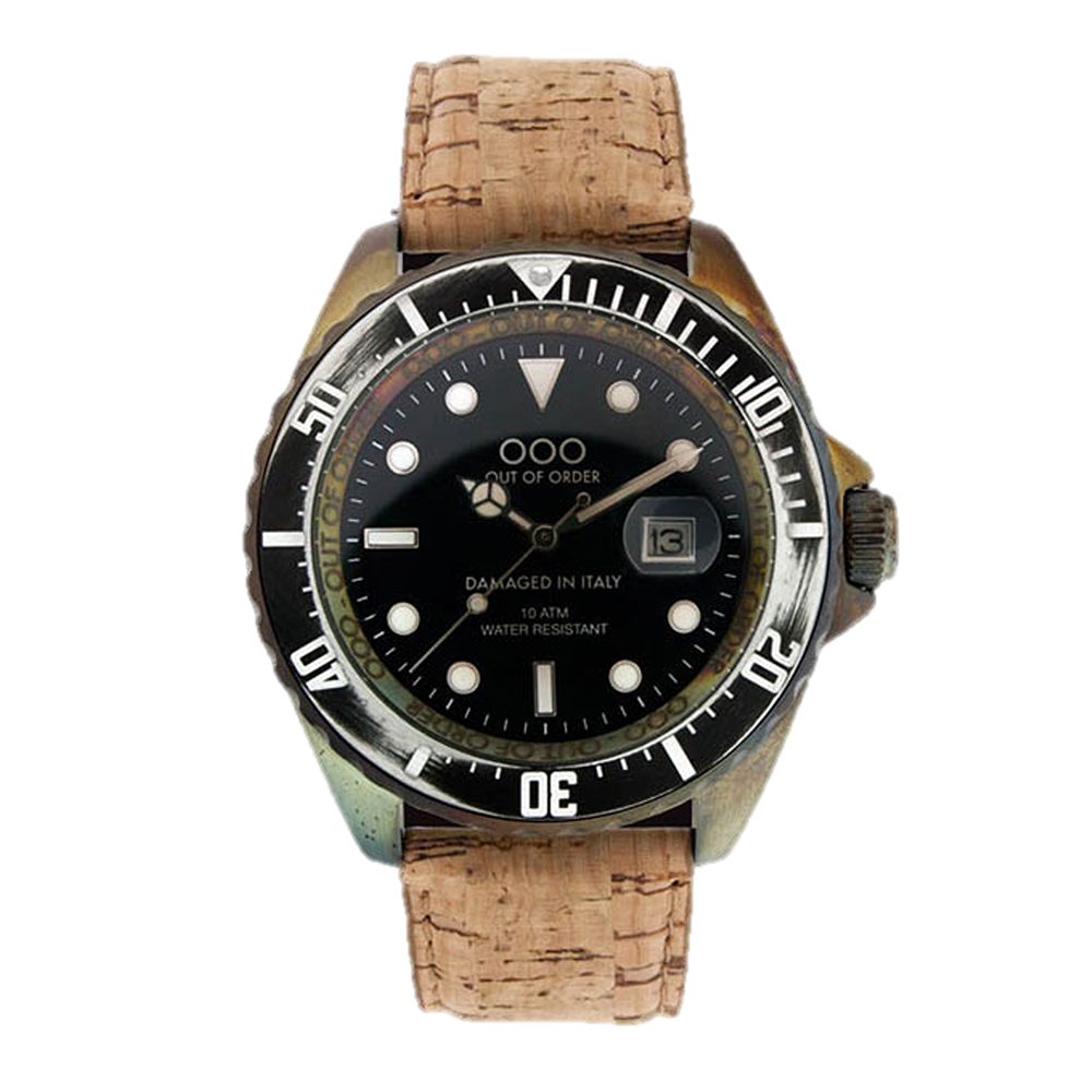 【Out of Order】OOO.001.SU 復古 仿舊 日本機芯 帶日期 夜光 旋入式錶冠 黑咖 皮革 手錶