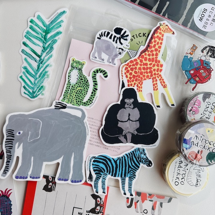mirocomachiko_動物 7入防水貼紙包｜日本Greeting Life