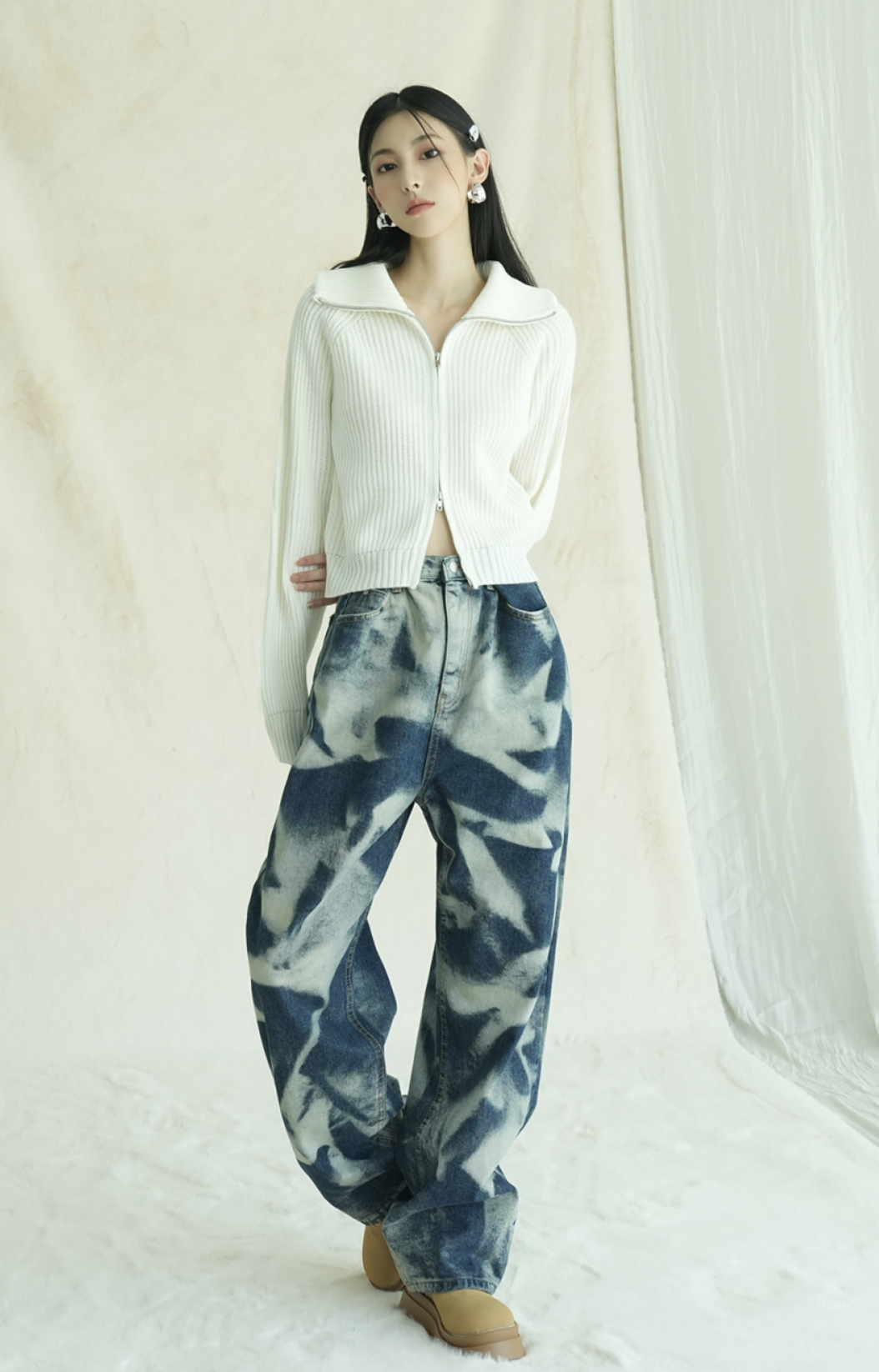 韓國連線🇰🇷 Avandress 翻領雙拉鍊針織衫 合身 翻領 針織 雙拉鍊 5色/預購