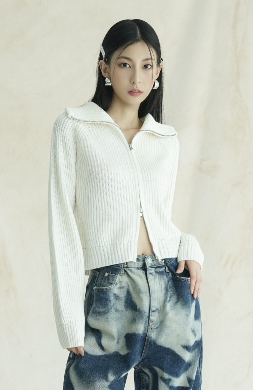 韓國連線🇰🇷 Avandress 翻領雙拉鍊針織衫 合身 翻領 針織 雙拉鍊 5色/預購