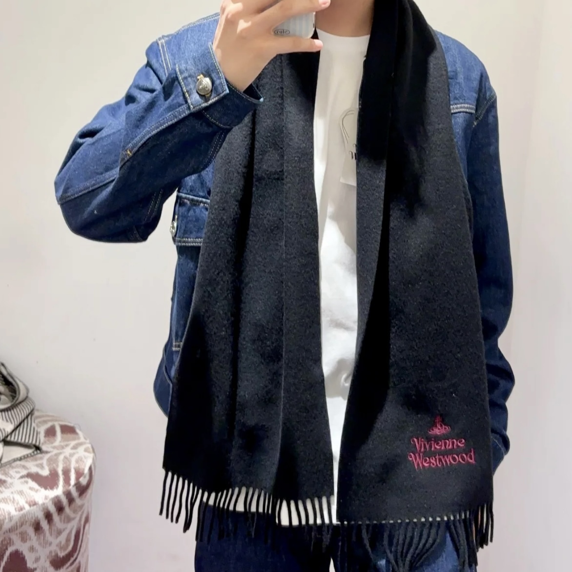 ［香港現貨］Vivienne Westwood Embroidered Wool Scarf