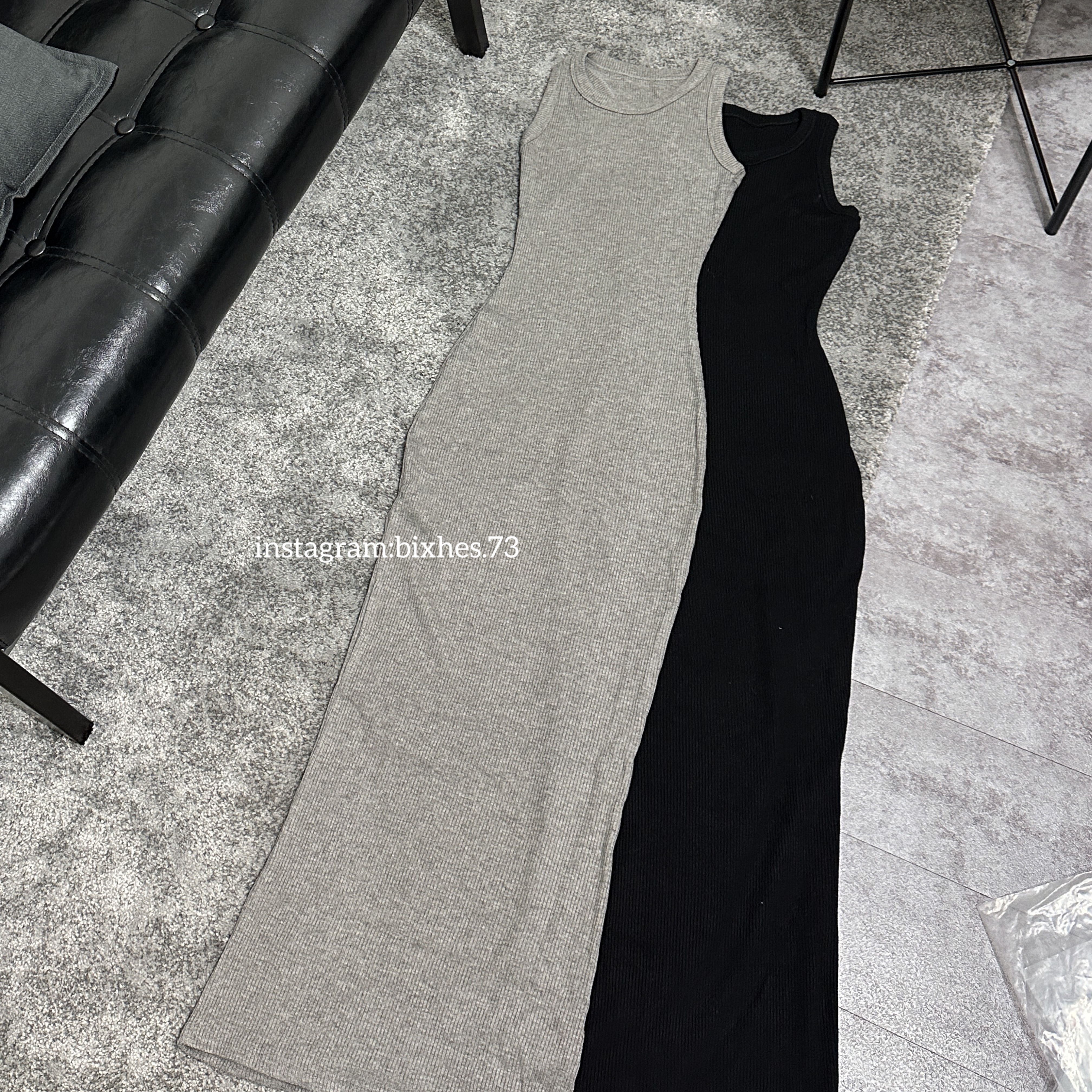 歐美無袖彈力長裙(D00038)