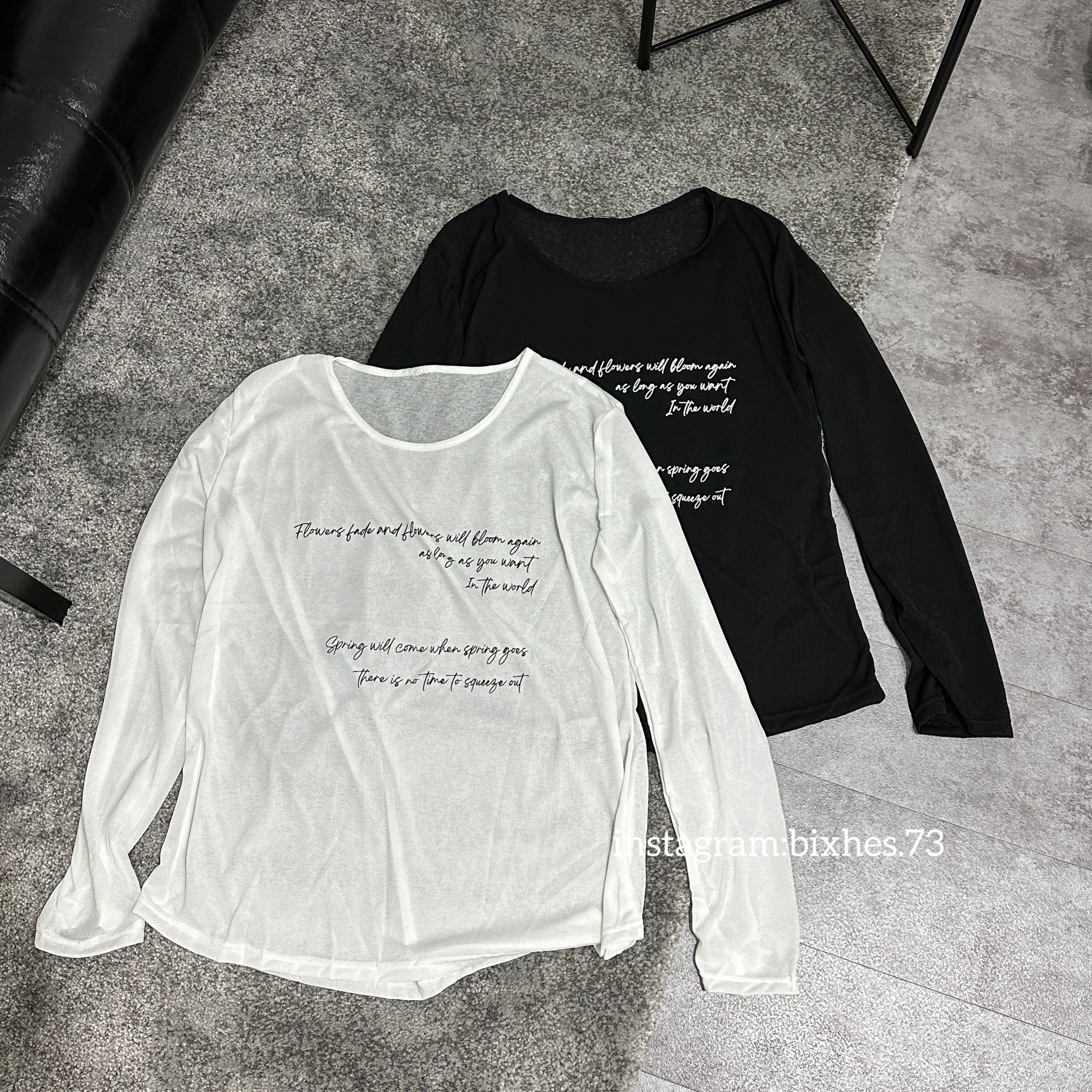 慵懶透膚字母罩衫長T(B00091)