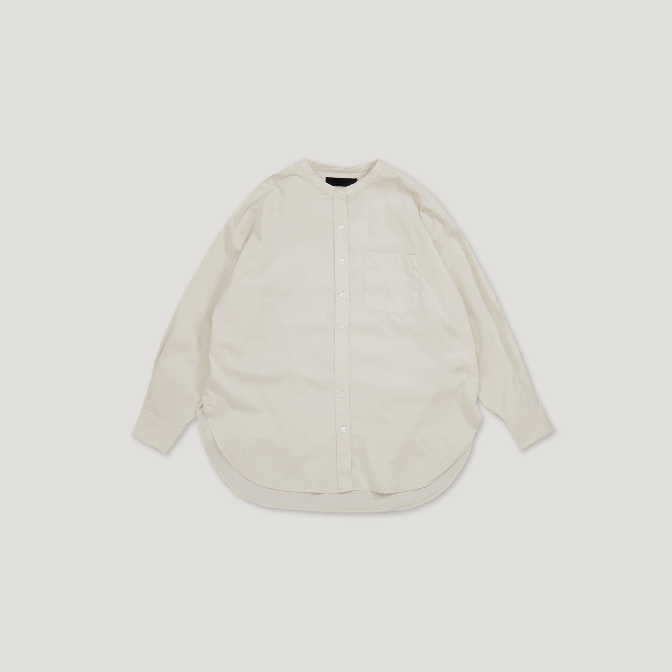 J.P.L. 立領口袋水洗棉弧形襯衫 ╭ 2色 ╮