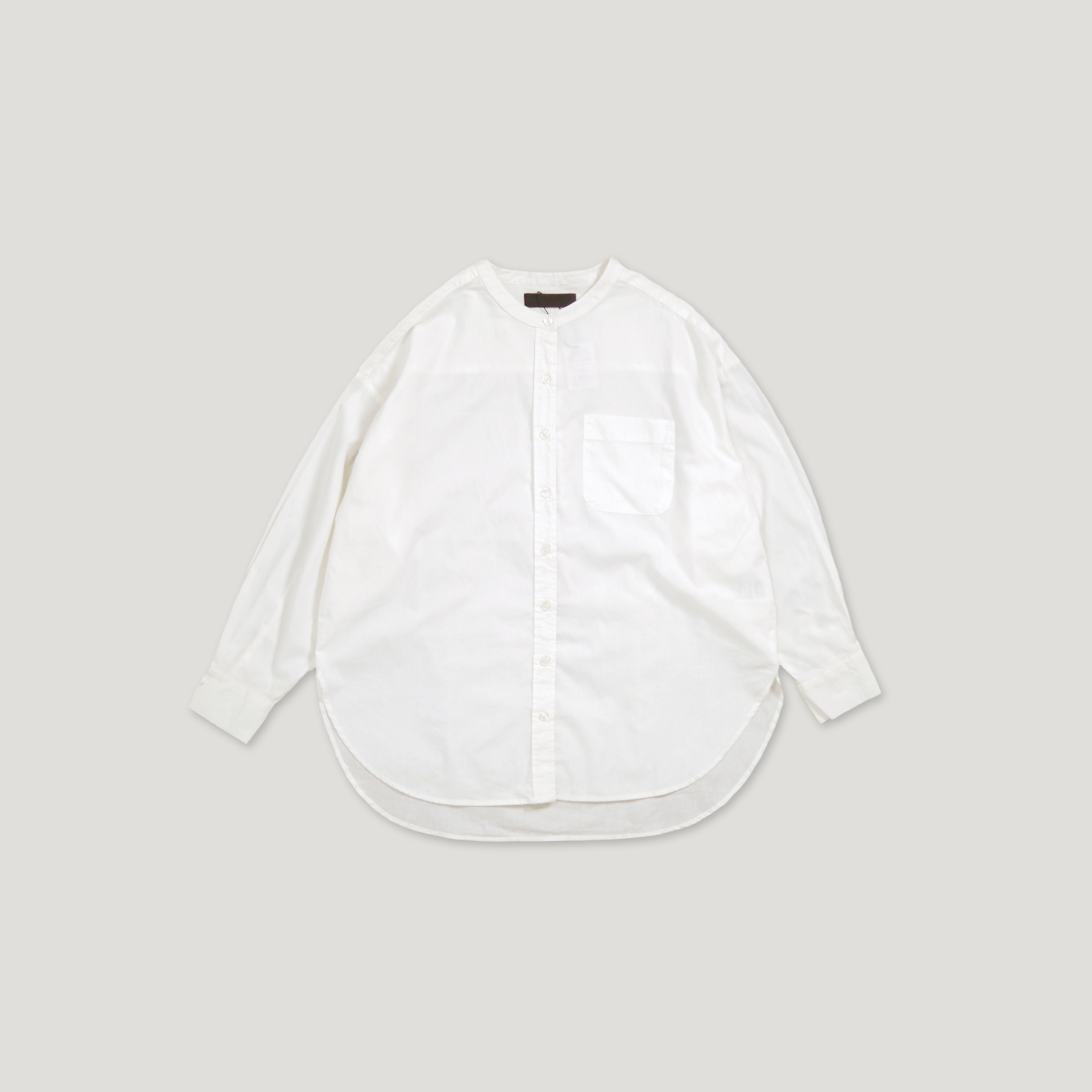 J.P.L. 立領口袋水洗棉弧形襯衫 ╭ 2色 ╮