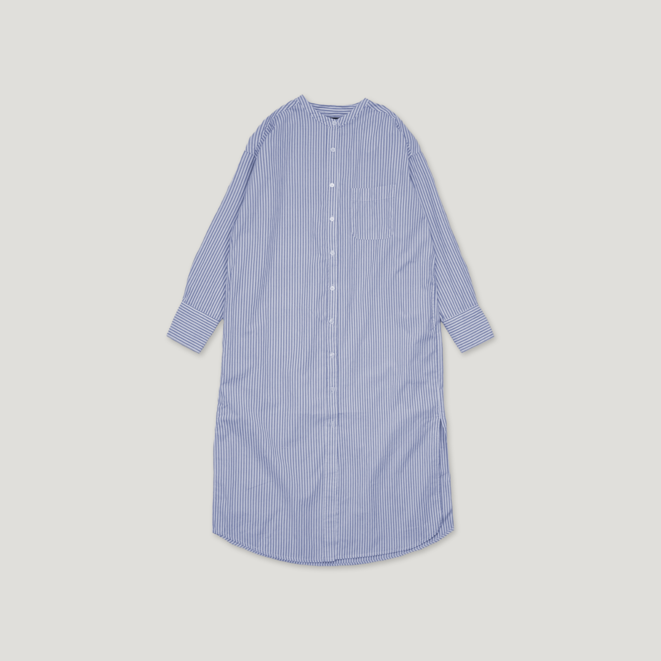 J.P.L. 立領豎紋水洗棉廓形長襯衫 ╭ 2色 ╮