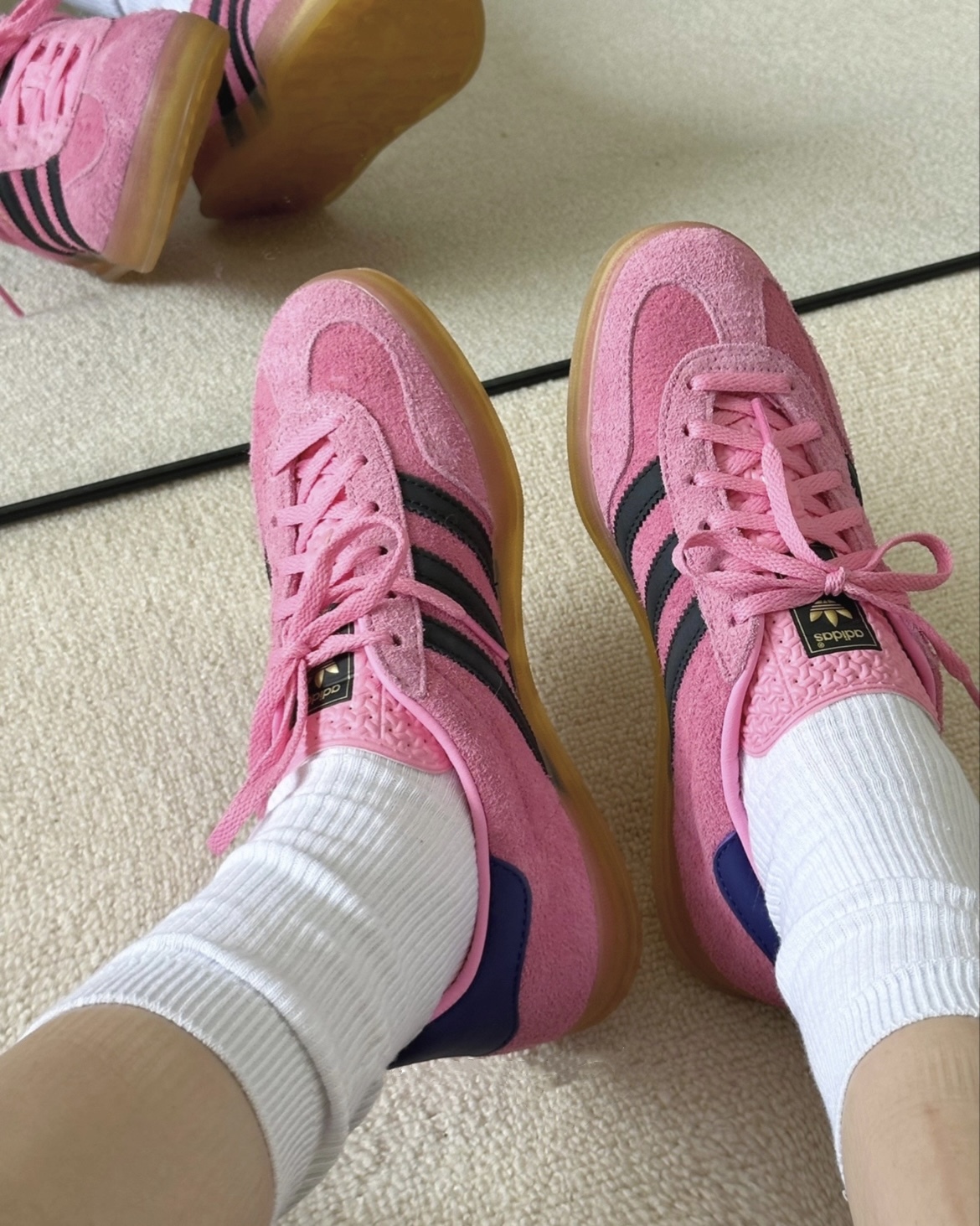 Adidas Originals Gazelle Indoor 焦糖底 麂皮 粉黑 IE7002