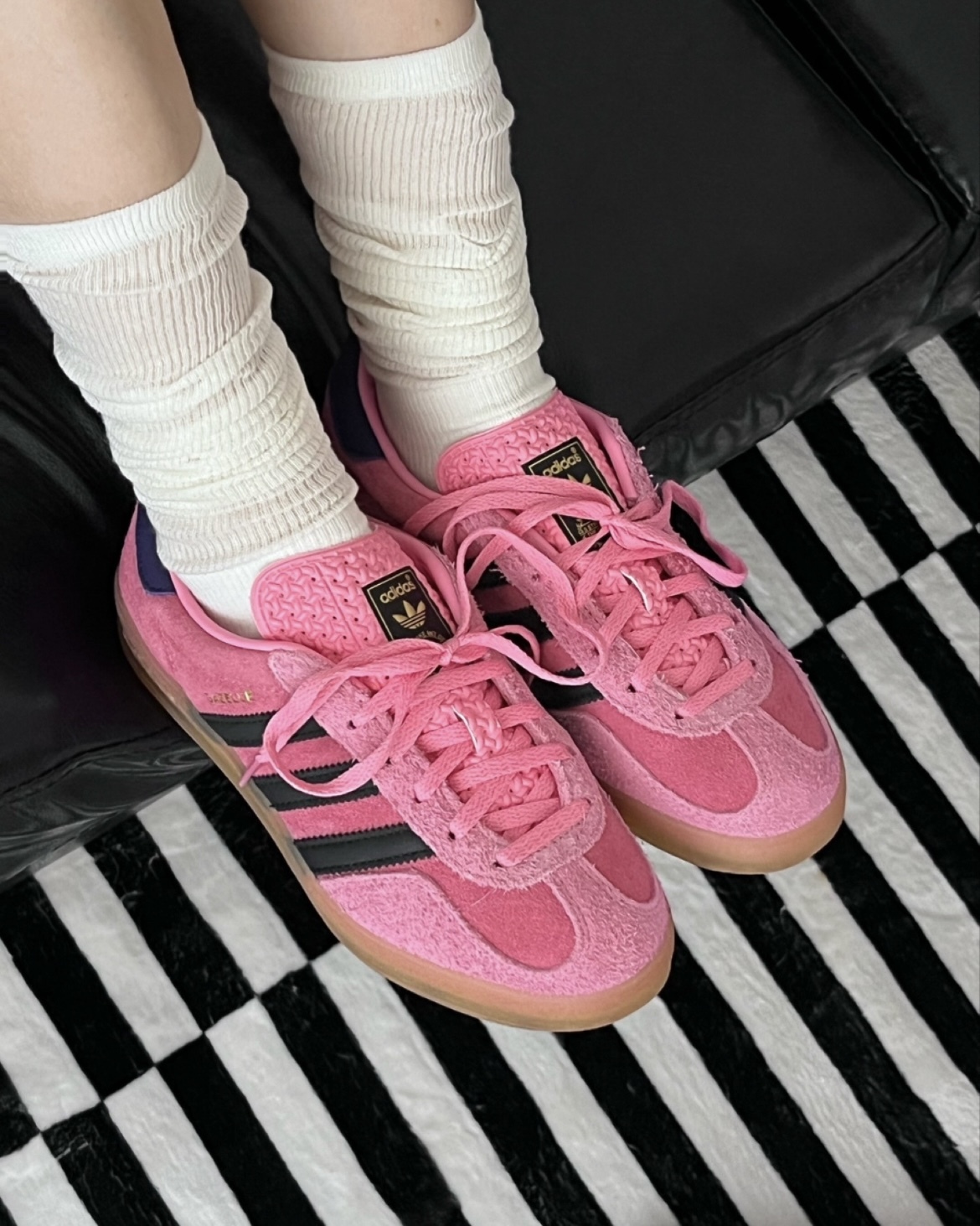 Adidas Originals Gazelle Indoor 焦糖底 麂皮 粉黑 IE7002