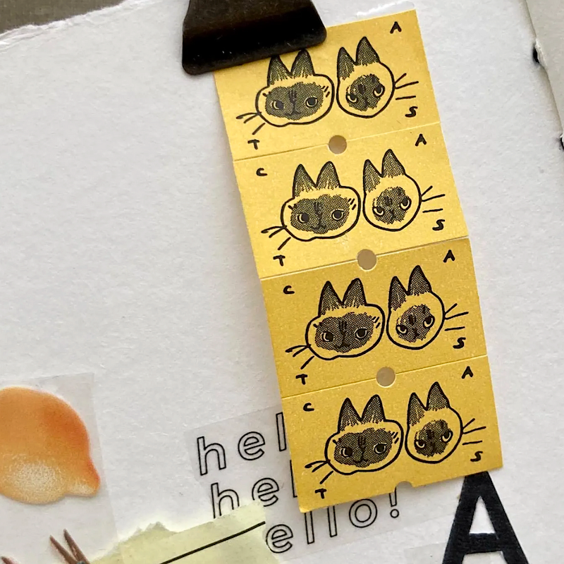 Somesortof.fern Label Sticker－Black Cat | **100 pcs**