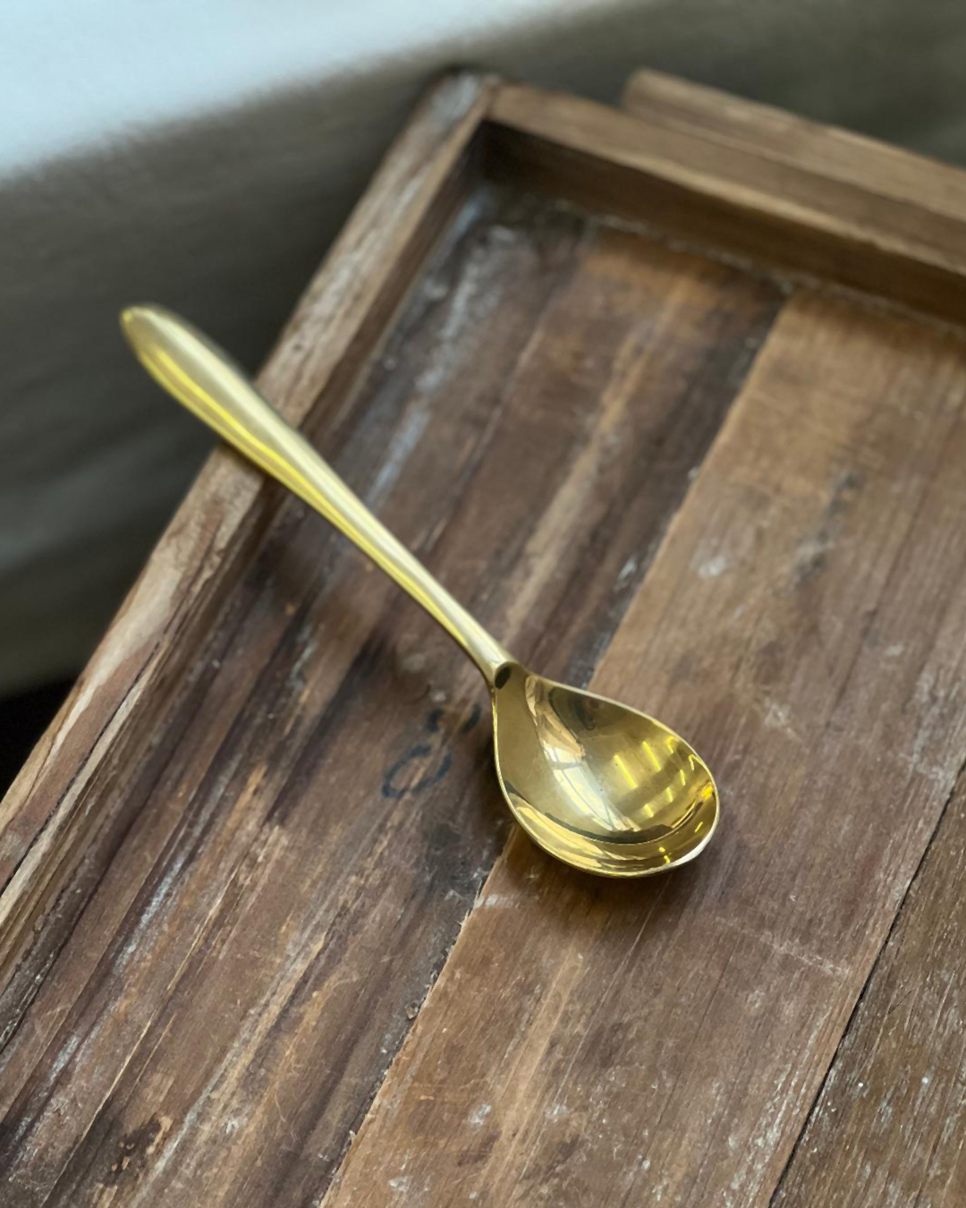 Horn Please Thick Handle Brass Dining Spoon｜shesay