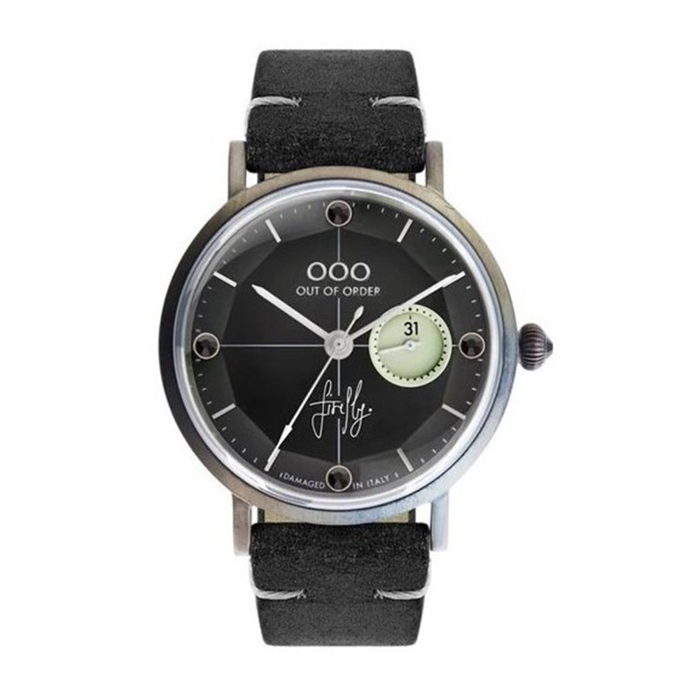 【Out of Order】Firefly 36螢火蟲系列 OOO.001-7.NE 復古 仿舊 日本機芯 全黑 皮革 手錶