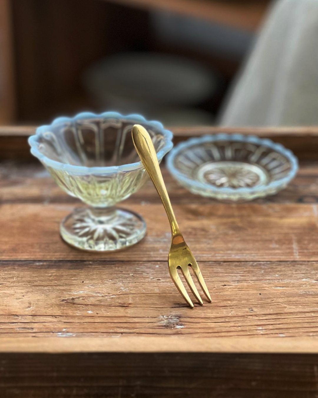 Horn Please 厚柄黃銅甜點叉｜shesay