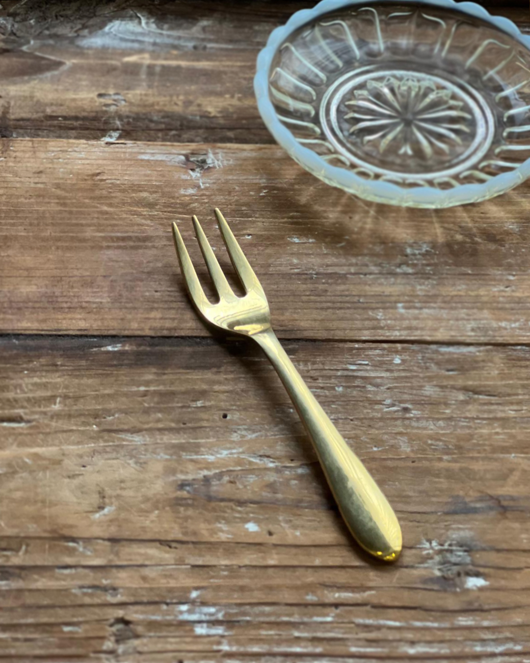 Horn Please 厚柄黃銅甜點叉｜shesay