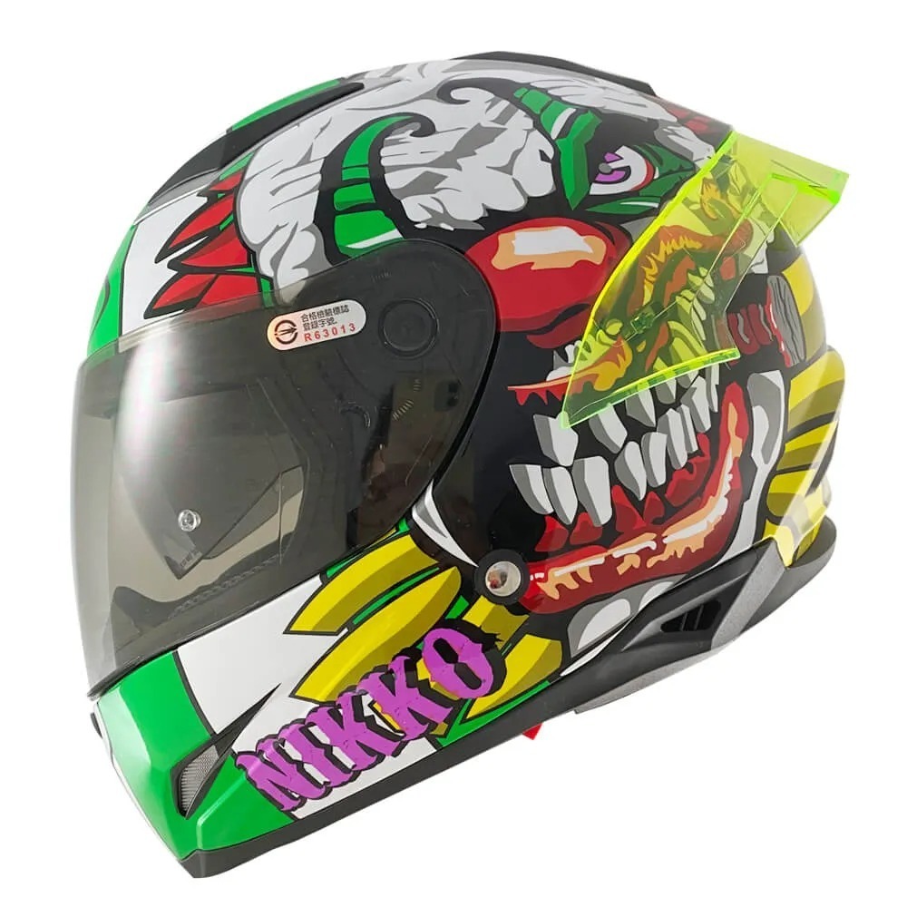 NIKKO N802SII #6 厄夢馬戲團 黑綠 彩繪 全罩 內墨片