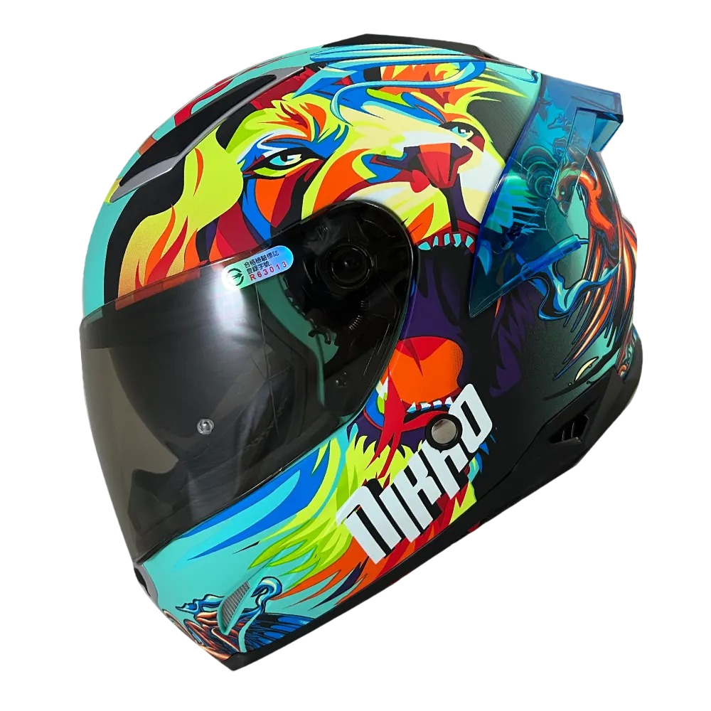 NIKKO N802SII #9 獅子王 湖水綠 彩繪 全罩 內墨片