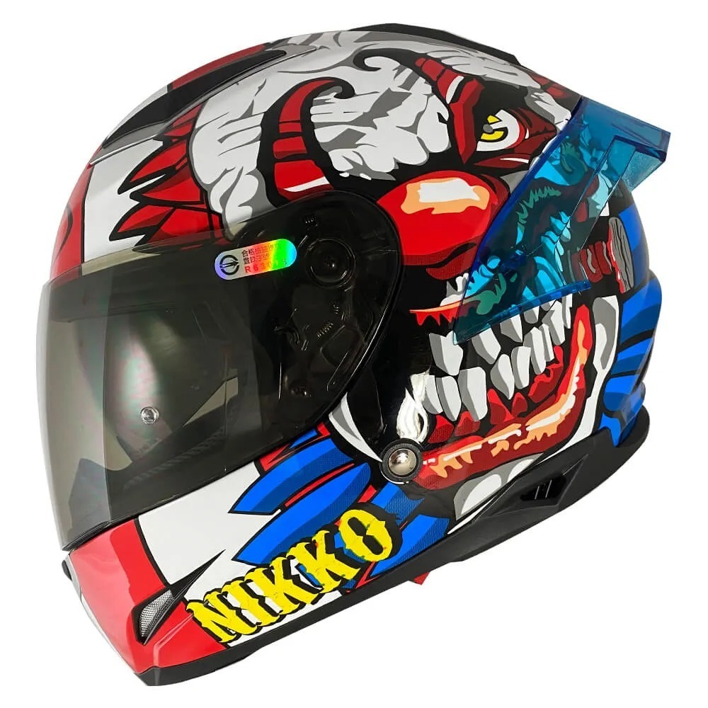 NIKKO N802SII #6 厄夢馬戲團 黑紅 彩繪 全罩 內墨片