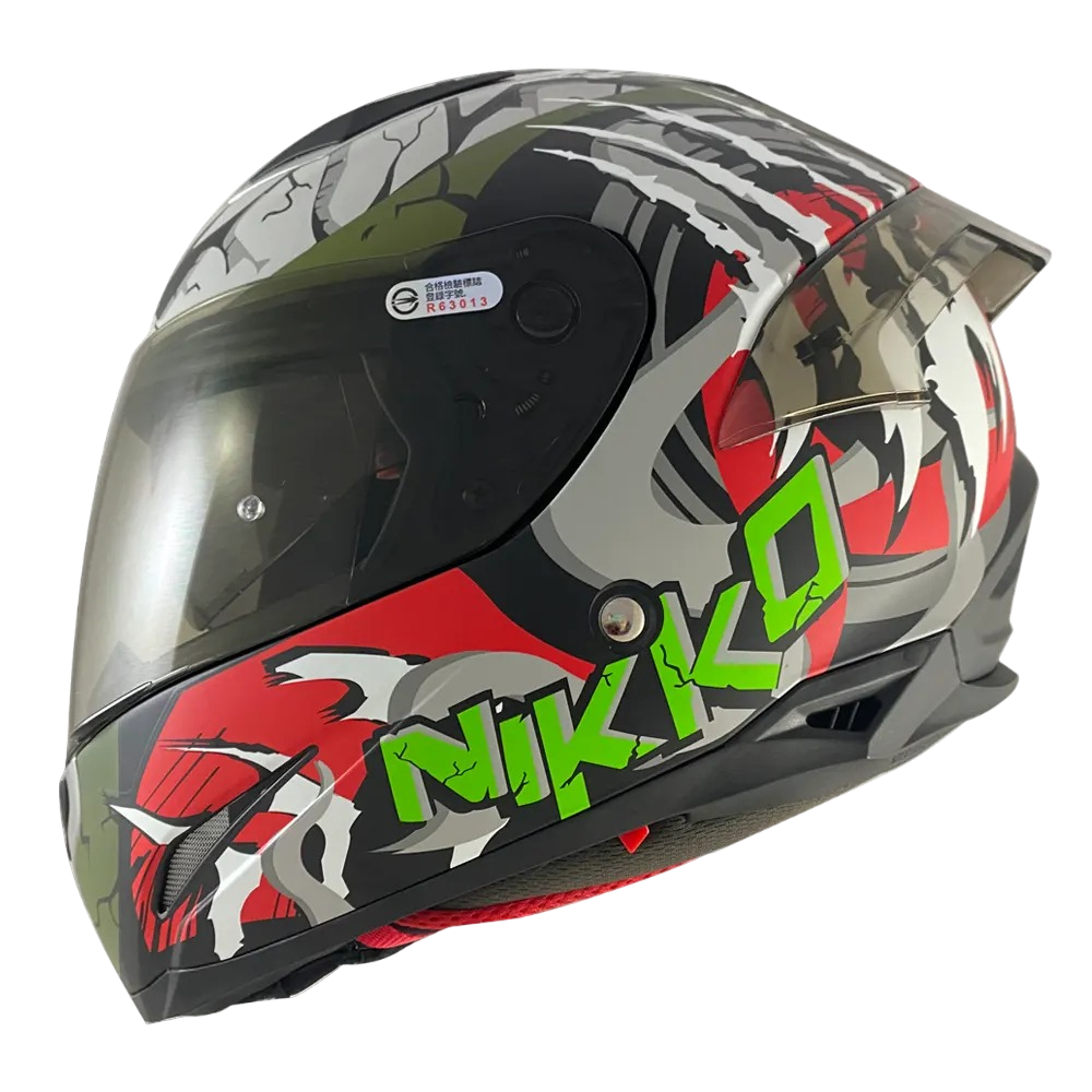 NIKKO N802SII #8 煌寅虎 平黑白 彩繪 全罩 內墨片