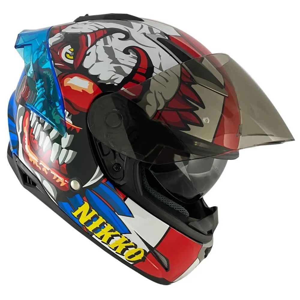 NIKKO N802SII #6 厄夢馬戲團 黑紅 彩繪 全罩 內墨片