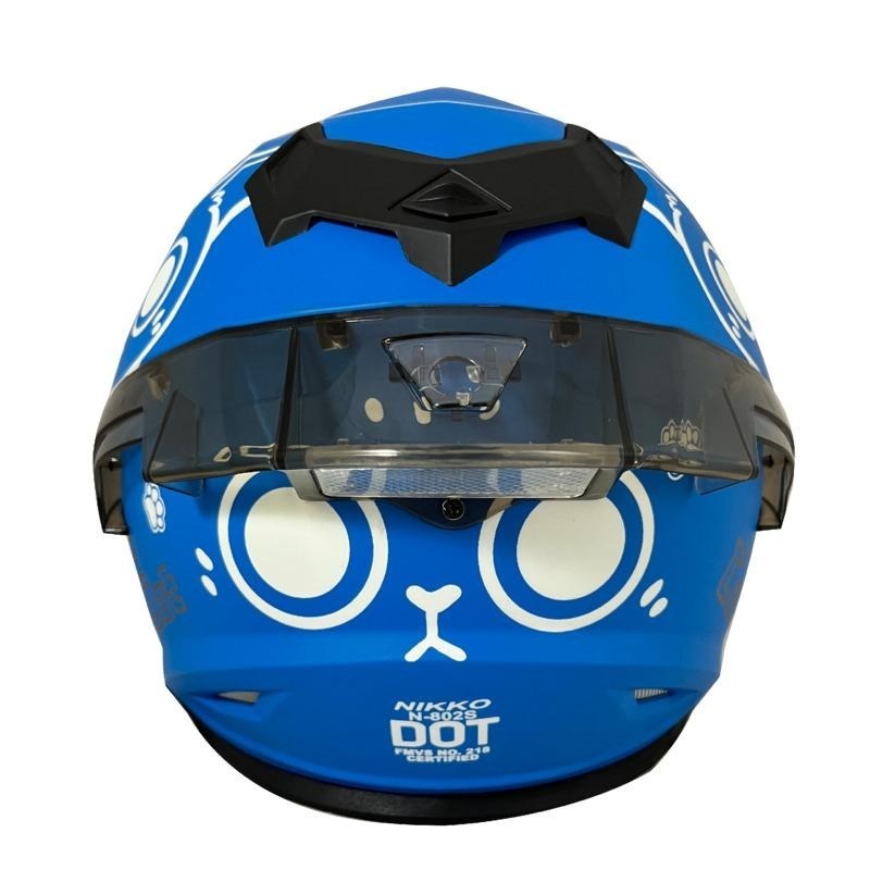 NIKKO N802SII #10 很多貓咪 霧面藍 彩繪 全罩 內墨片