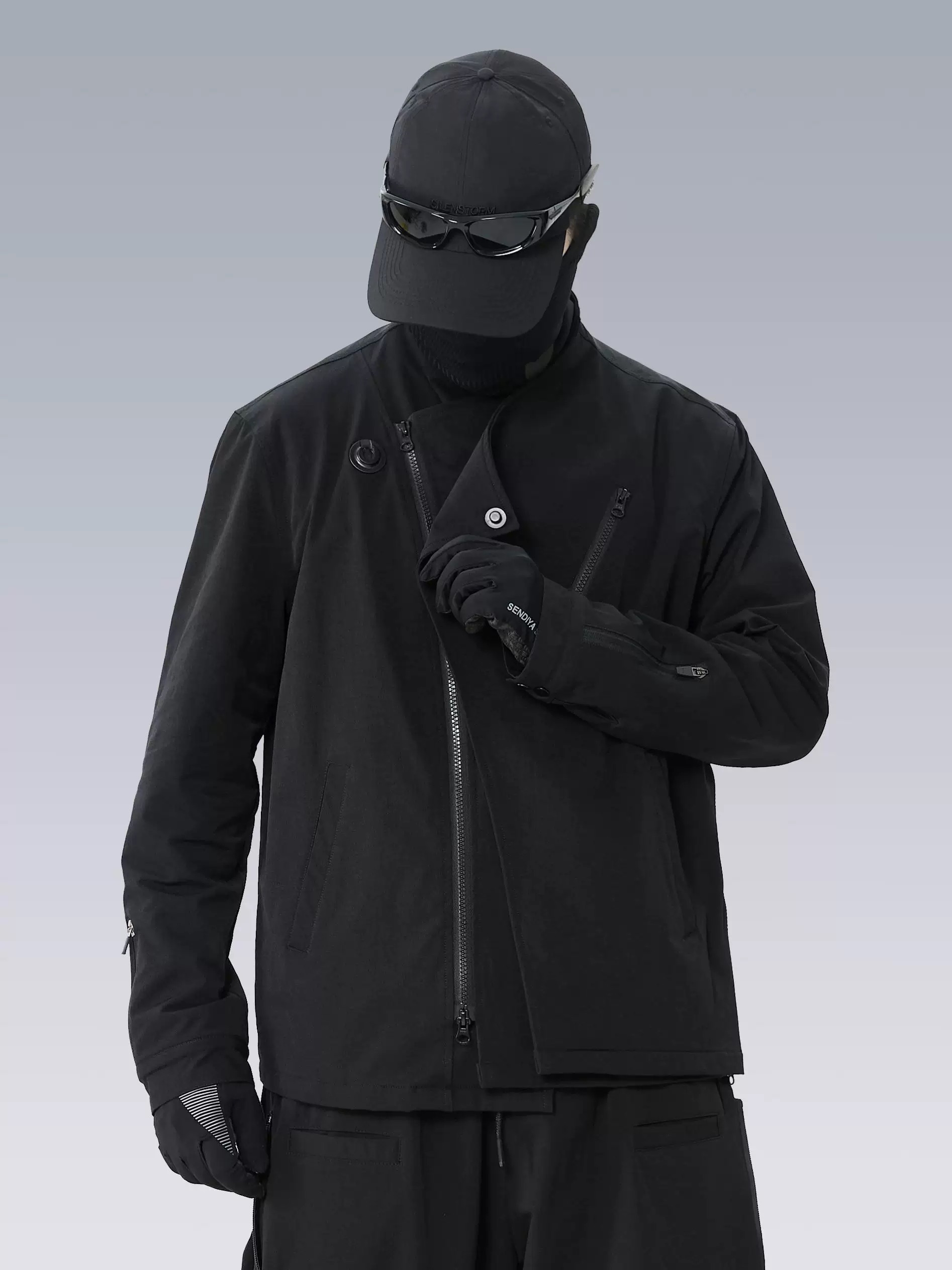 SILENSTORM “玄鳥”雙層翻領戰術變形機車夾克