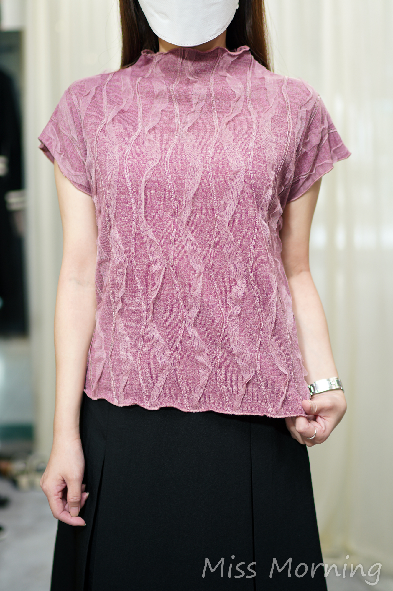 紗紗波浪紋上衣(14121)