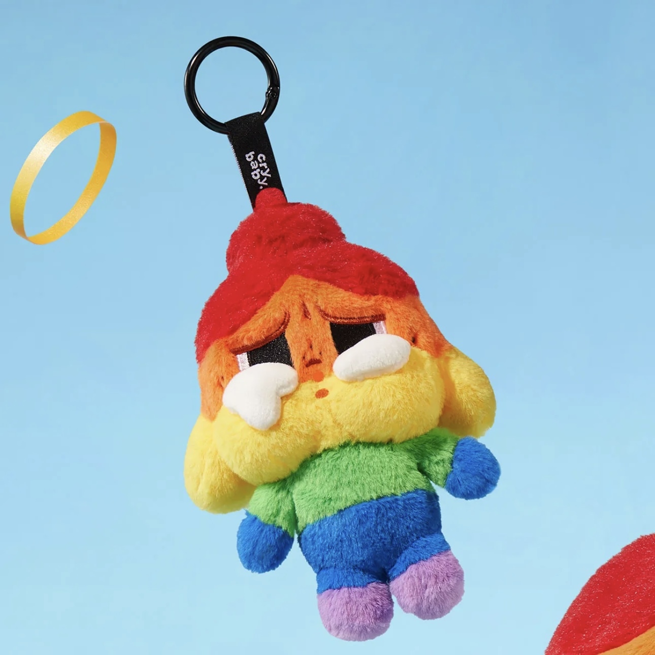 POPMART 泡泡瑪特 CRY BABY CHEER UP,BABY! 毛絨公仔吊飾 鑰匙圈 彩虹 毛絨 吊飾 哭哭寶貝