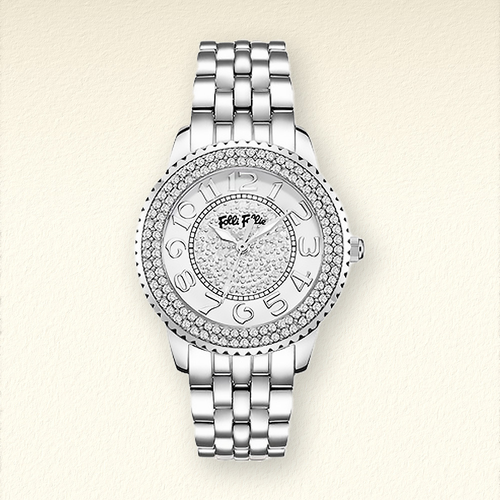 【Folli Follie 芙麗芙麗】WF9A019BS 優雅 經典 女士 日本機芯 晶鑽錶盤錶圈 夜光 女錶 手錶