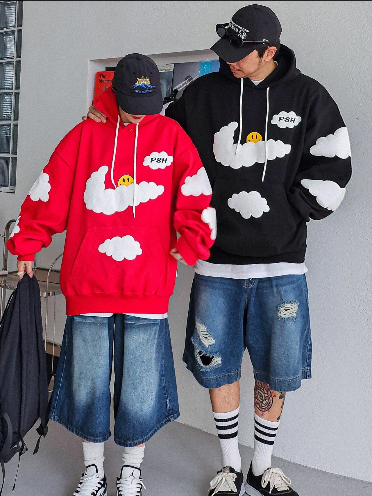 笑哈哈圖案英文字連帽衛衣 PLUS82HIYA-104T