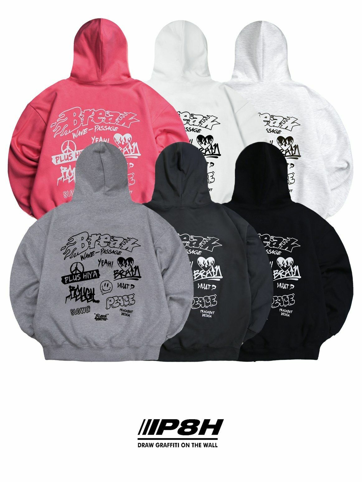 英文字圖案連帽衛衣 PLUS82HIYA-099T