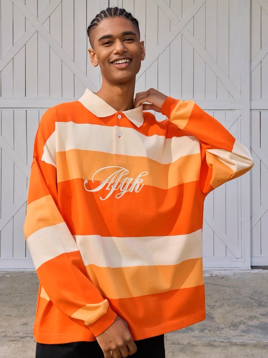 AFGK 寬鬆條紋翻領POLO衫 A FEW GOOD KIDS