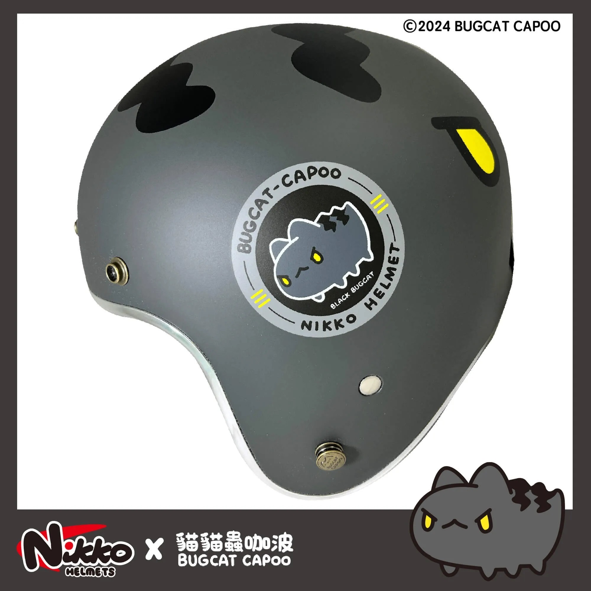 NIKKO N401 黑貓蟲 消光黑 彩繪 3/4罩式 聯名款